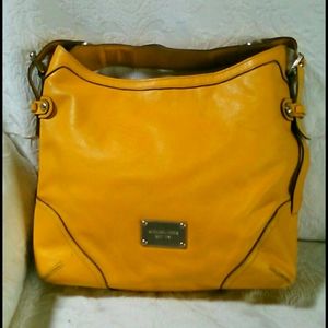 Michael Kors yellow leather hobo purse